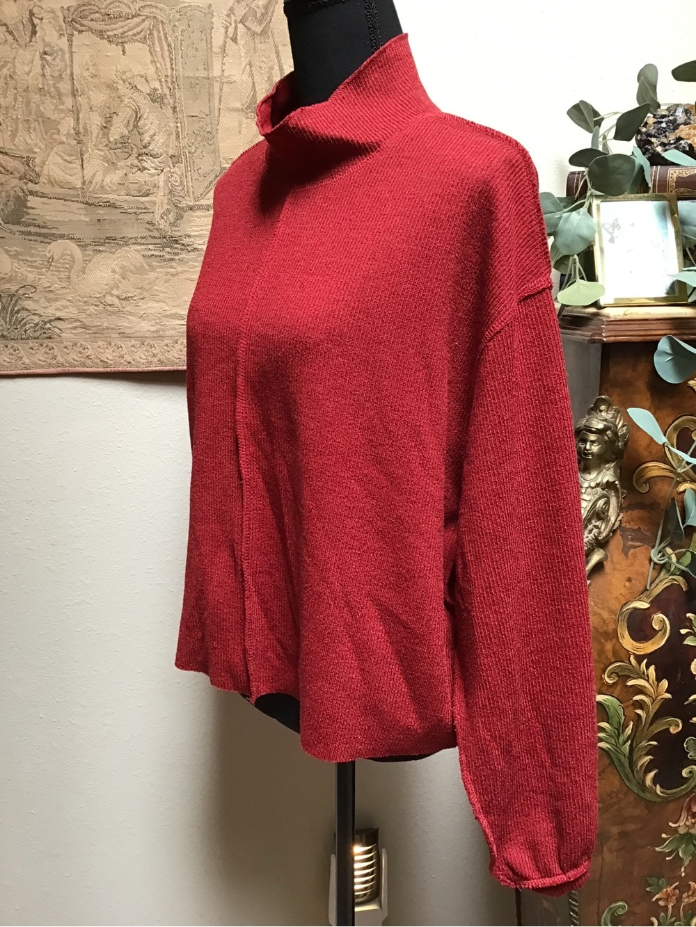 Urban Outfitters Red Mock-Neck Sweater